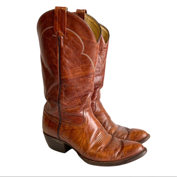 Tony Lama Other - Vintage Tony Lama Cowboy Boots Western Brown Leather Mens 8 B